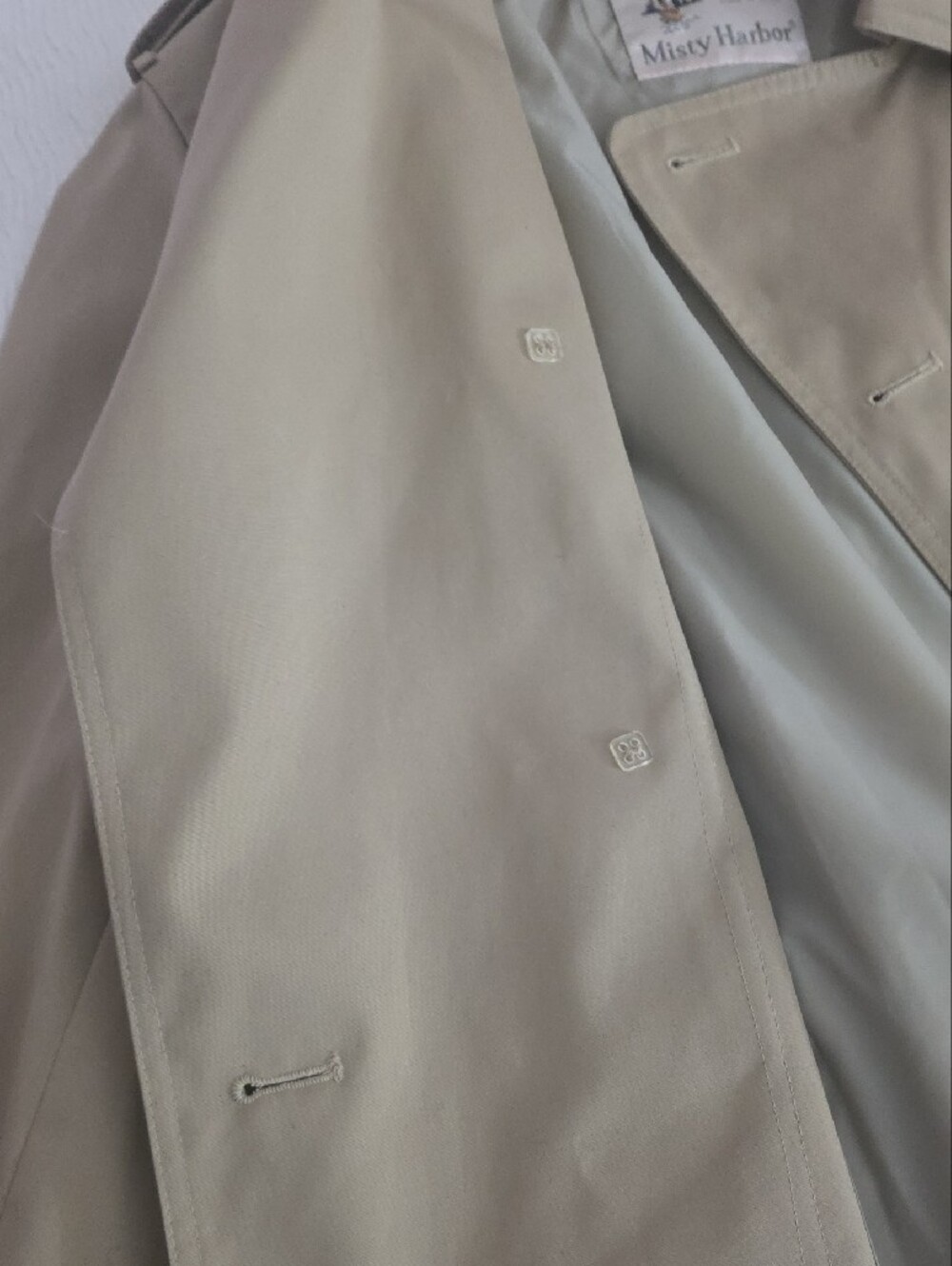 London Fog Men's Beige 40R Double-Breasted Trench Coat - Picture 7 of 10